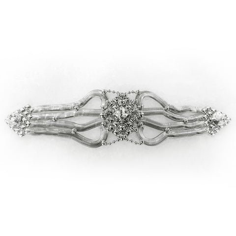 SG Liquid Metal ICB14-N Chrome Finish Bracelet with Swarovski Crystal by Sergio Gutierrez