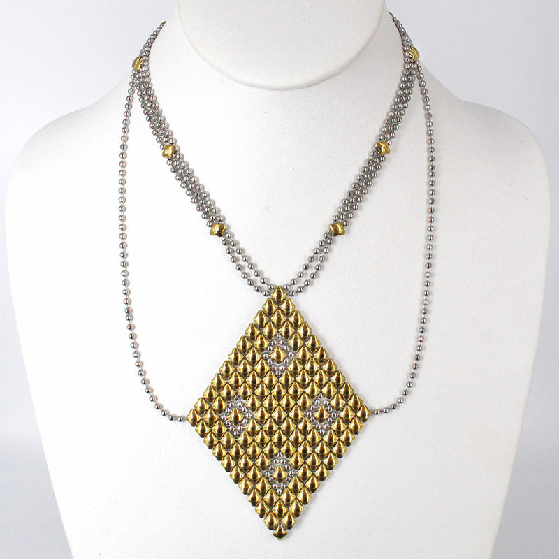 SG Liquid Metal Necklace1 - SS / Gold Titanium (Stainless Steel Necklace) by Sergio Gutierrez