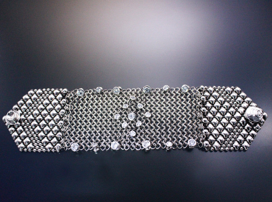 SG Liquid Metal Jewelry by Sergio Gutierrez Chainmail CMB3 Z - AS (antique silver finish) Bracelet