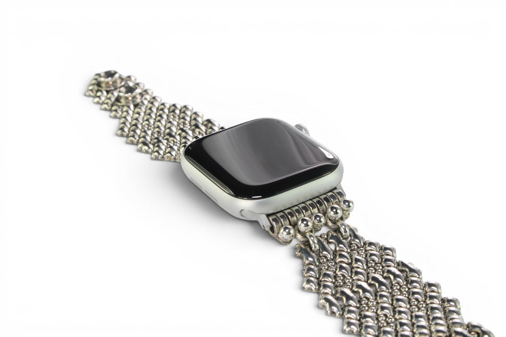 APPLE-1B-AS (Antique Silver Finish) SG Liquid Metal Watch Band – Compatible with Apple Watch®