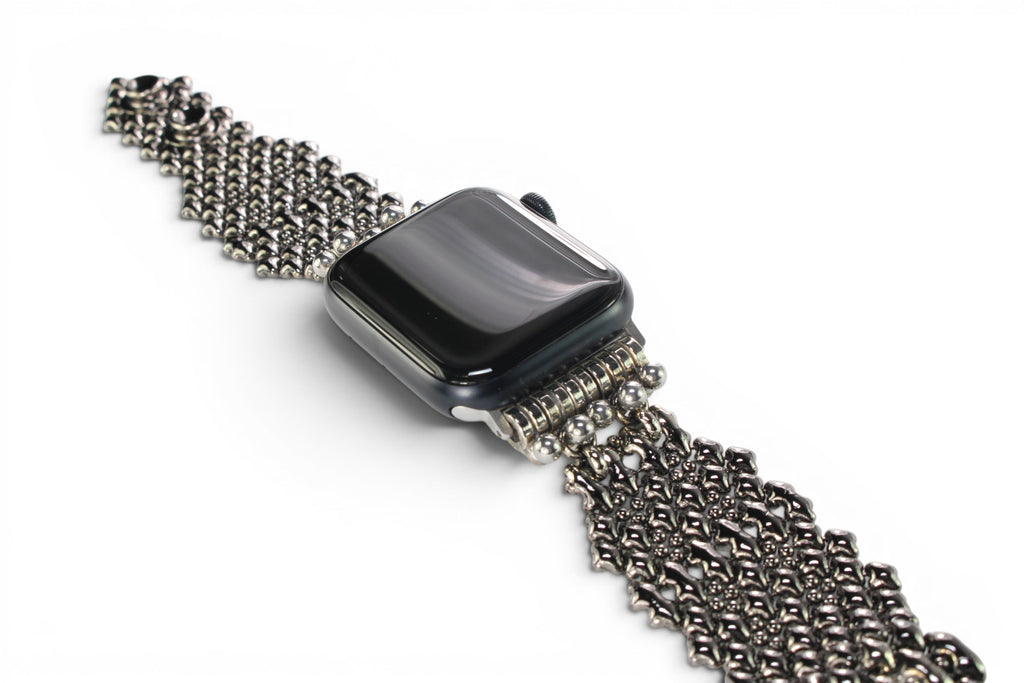 APPLE-1B-BLK (Black Chrome Finish) SG Liquid Metal Watch Band – Compatible with Apple Watch®