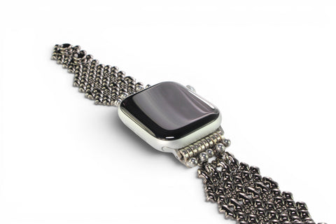 APPLE-1B-BLK (Black Chrome Finish) SG Liquid Metal Watch Band – Compatible with Apple Watch®
