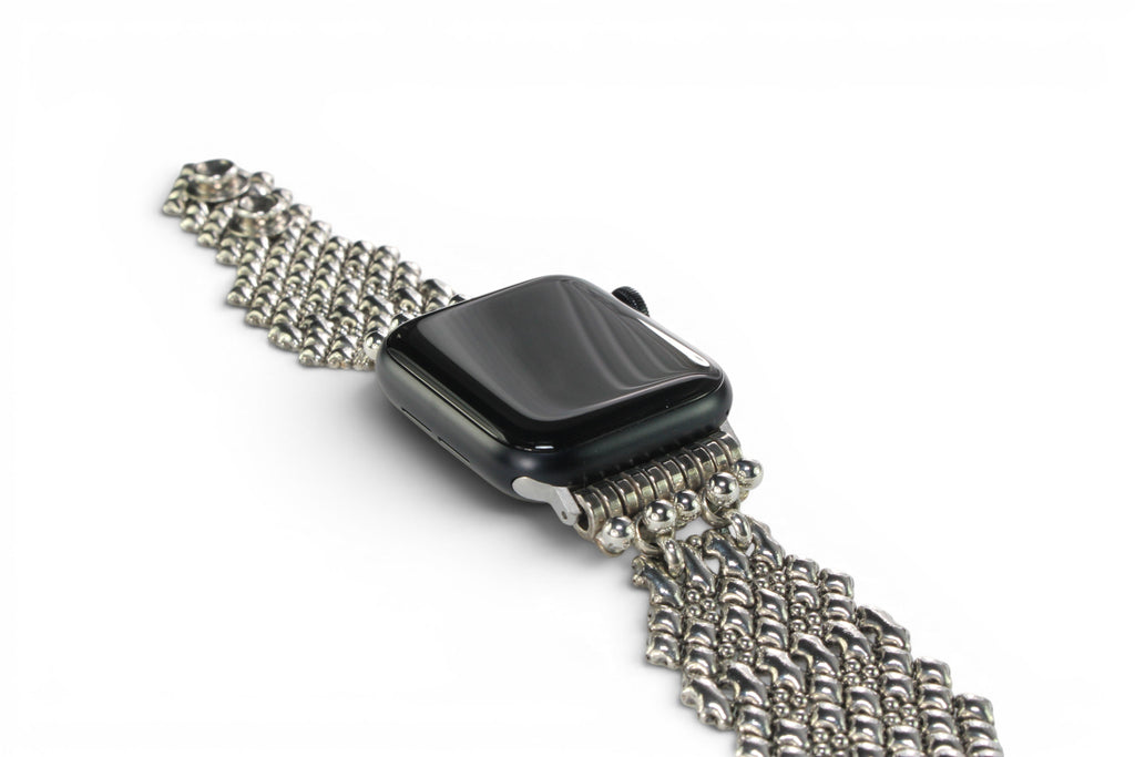 APPLE-1B-AS (Antique Silver Finish) SG Liquid Metal Watch Band – Compatible with Apple Watch®