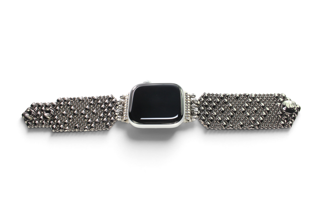 APPLE-2B-BLK (Black Chrome FINISH) SG Liquid Metal Watch Band – Compatible with Apple Watch®