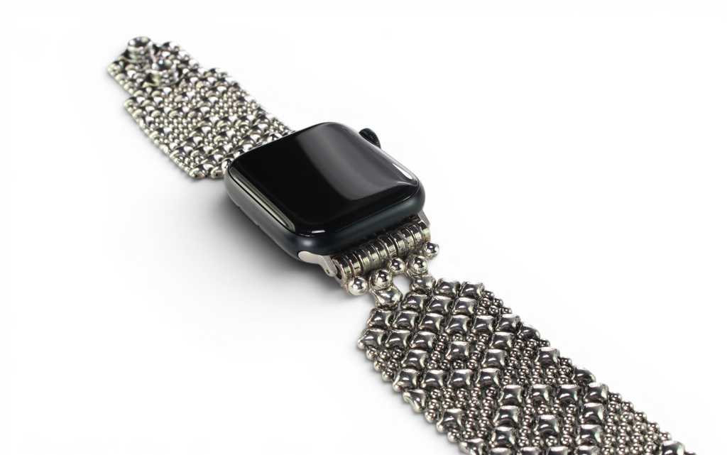APPLE-2B-AS (Antique Silver Finish) SG Liquid Metal Watch Band – Compatible with Apple Watch®