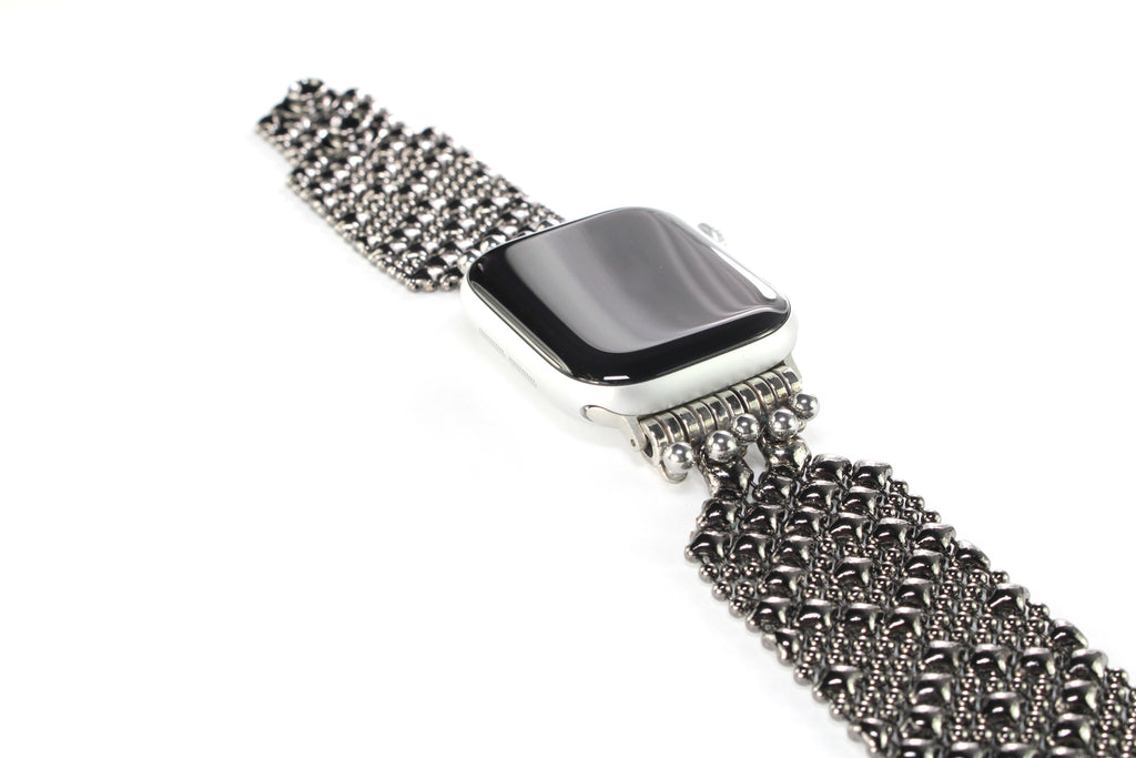 APPLE-2B-BLK (Black Chrome FINISH) SG Liquid Metal Watch Band – Compatible with Apple Watch®