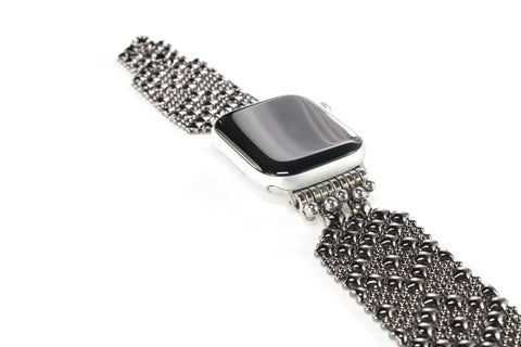 APPLE-2B-BLK (Black Chrome FINISH) SG Liquid Metal Watch Band – Compatible with Apple Watch®