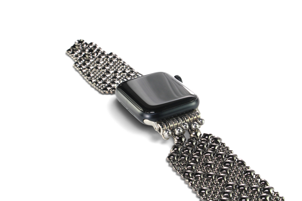 APPLE-2B-BLK (Black Chrome FINISH) SG Liquid Metal Watch Band – Compatible with Apple Watch®