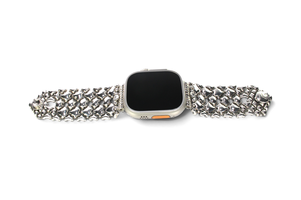 APPLE-WB100-AS Antique silver Finish Watch Band Compatible with Apple Watch® by Sergio Gutierrez