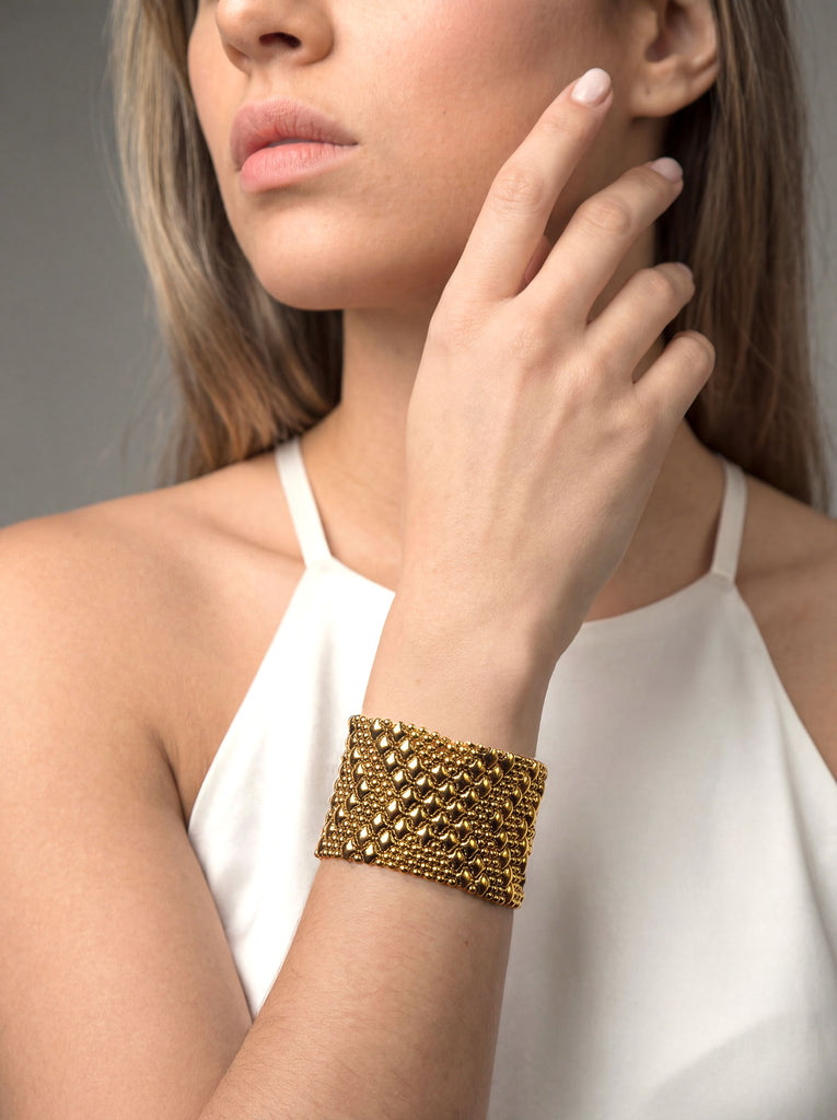 SG Liquid Metal B44-AG Antique Gold Finish Bracelet by Sergio Gutierrez