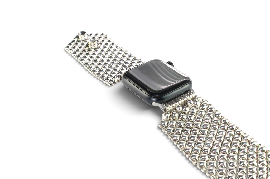 APPLE-WB8-AS Antique SILVER Finish Watch Band Compatible with Apple Watch® by Sergio Gutierrez