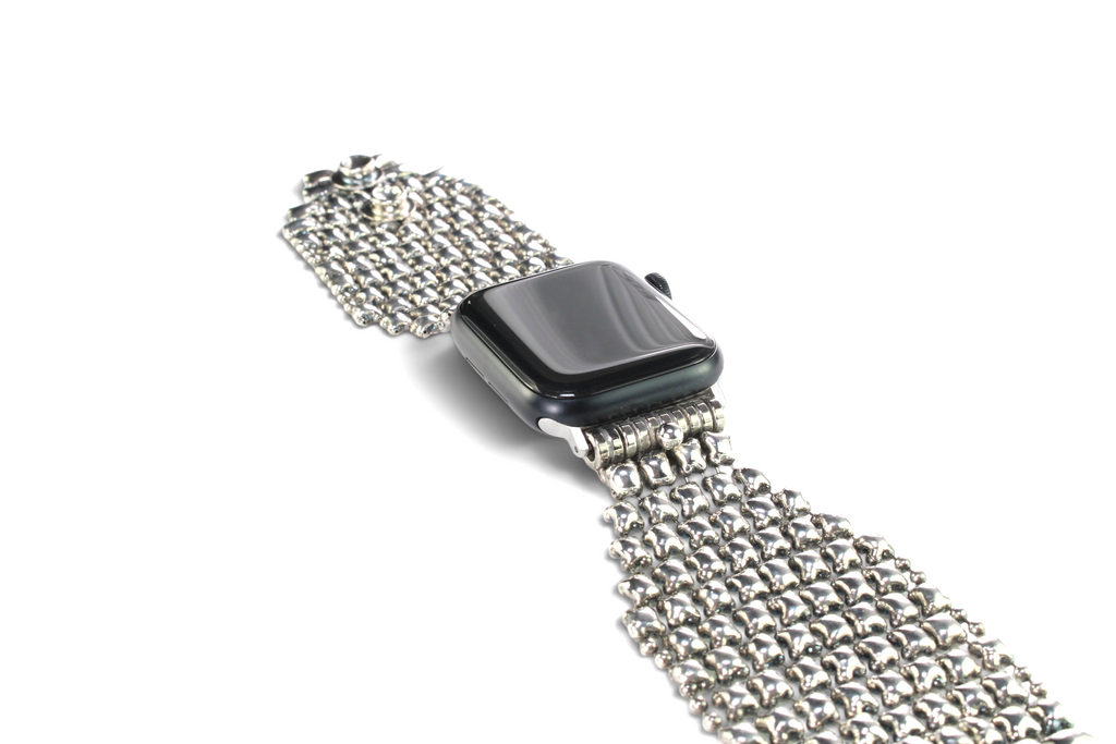 APPLE-WBQ2-AS Antique silver Finish Watch Band Compatible with Apple Watch® by Sergio Gutierrez