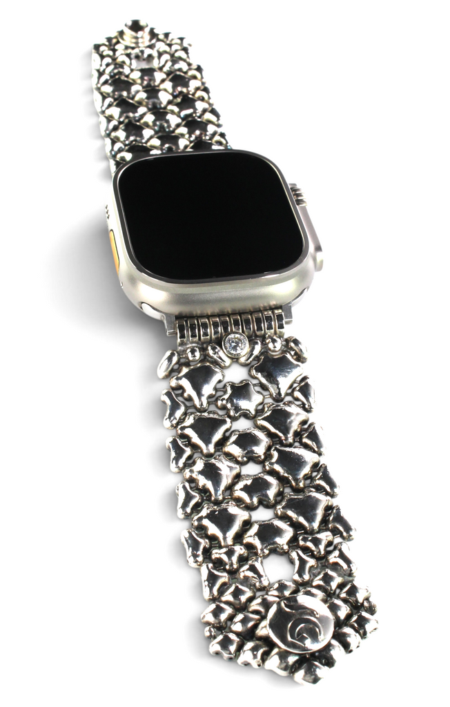 APPLE-WB100-AS Antique silver Finish Watch Band Compatible with Apple Watch® by Sergio Gutierrez