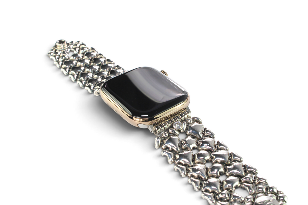APPLE-WB100-AS Antique silver Finish Watch Band Compatible with Apple Watch® by Sergio Gutierrez