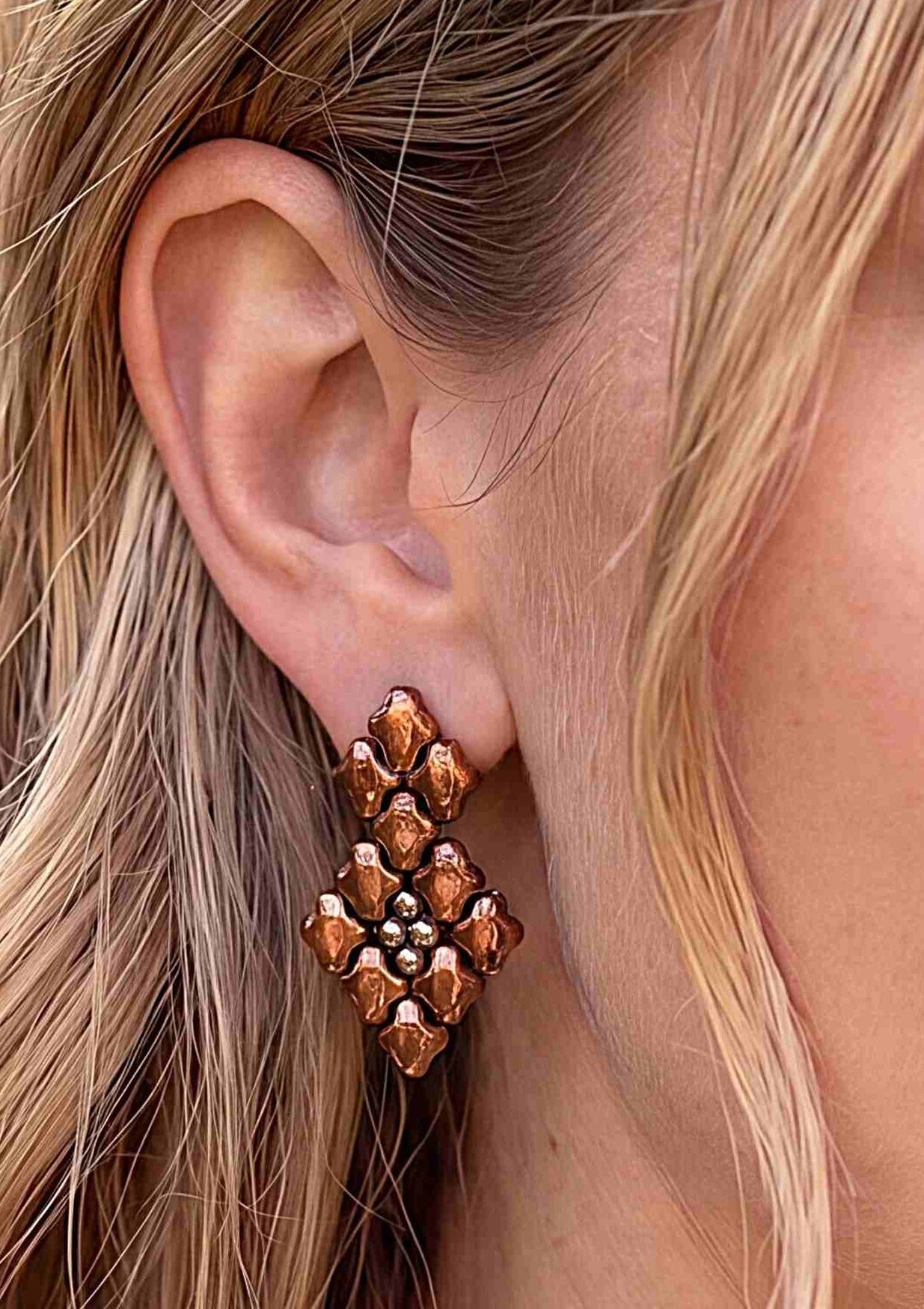 SG Liquid Metal E2 - SS / Rose Titanium (Stainless Steel Earring) by Sergio Gutierrez