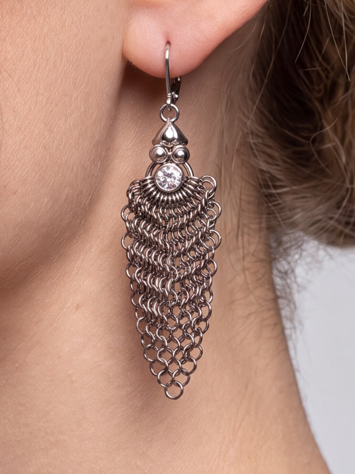 SG Liquid Metal ICE6-N Ice Collection (Chrome Finish) Earrings by Sergio Gutierrez