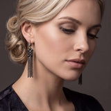 SG Liquid Metal E14-BLK Black Chrome Finish Earrings by Sergio Gutierrez