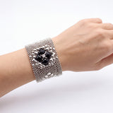 SG Liquid Metal PRB1- N –  Onyx - Chrome Finish and Onyx Bracelet by Sergio Gutierrez