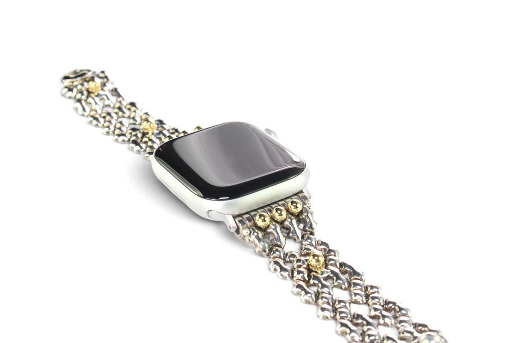 APPLE-WB41-AS Antique SILVER Finish Watch Band Compatible with Apple Watch® by Sergio Gutierrez