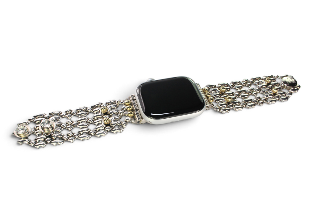 APPLE-WB42-AS Antique SILVER Finish Watch Band Compatible with Apple Watch® by Sergio Gutierrez
