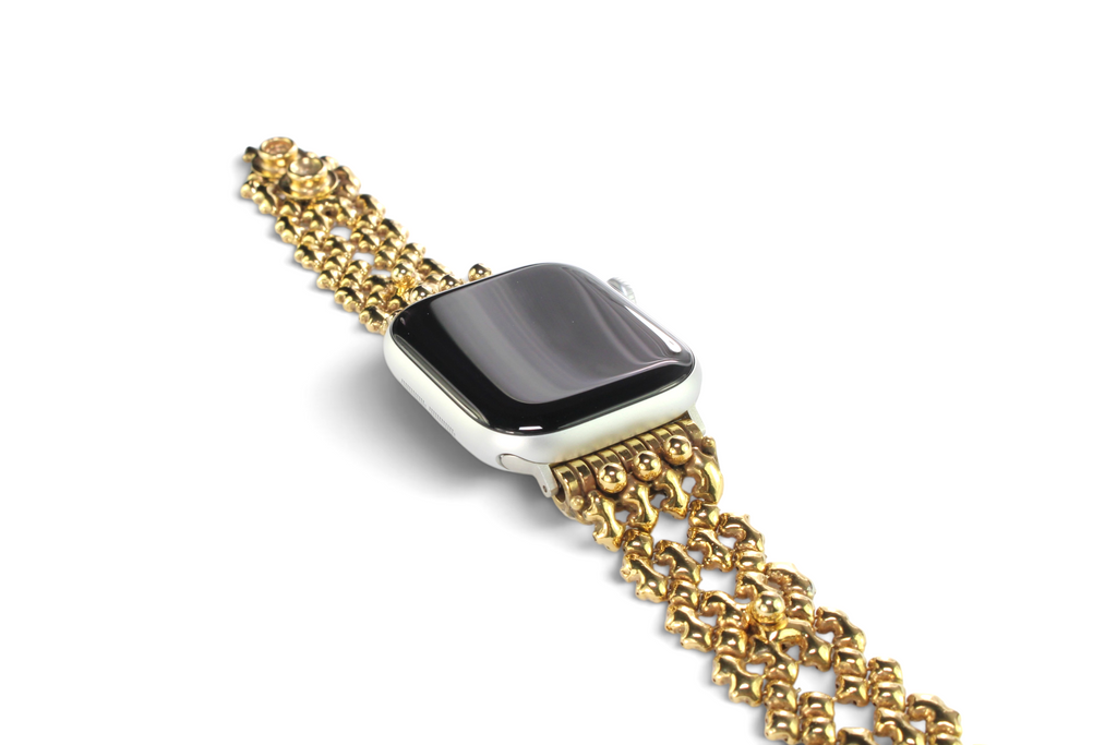 APPLE-WB41-AG Antique Gold Finish Watch Band Compatible with Apple Watch® by Sergio Gutierrez