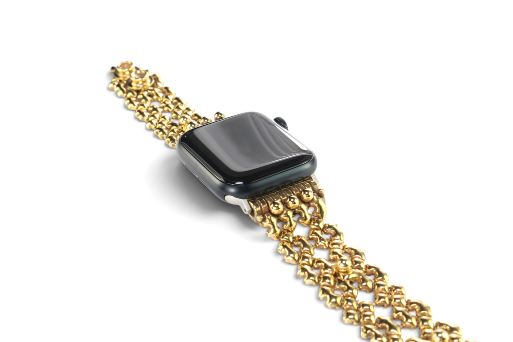 APPLE-WB41-AG Antique Gold Finish Watch Band Compatible with Apple Watch® by Sergio Gutierrez