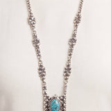 SG Liquid Metal RTN10-AS TUQ – Antique Silver Finish and Turquoise Chain/Necklace by Sergio Gutierrez
