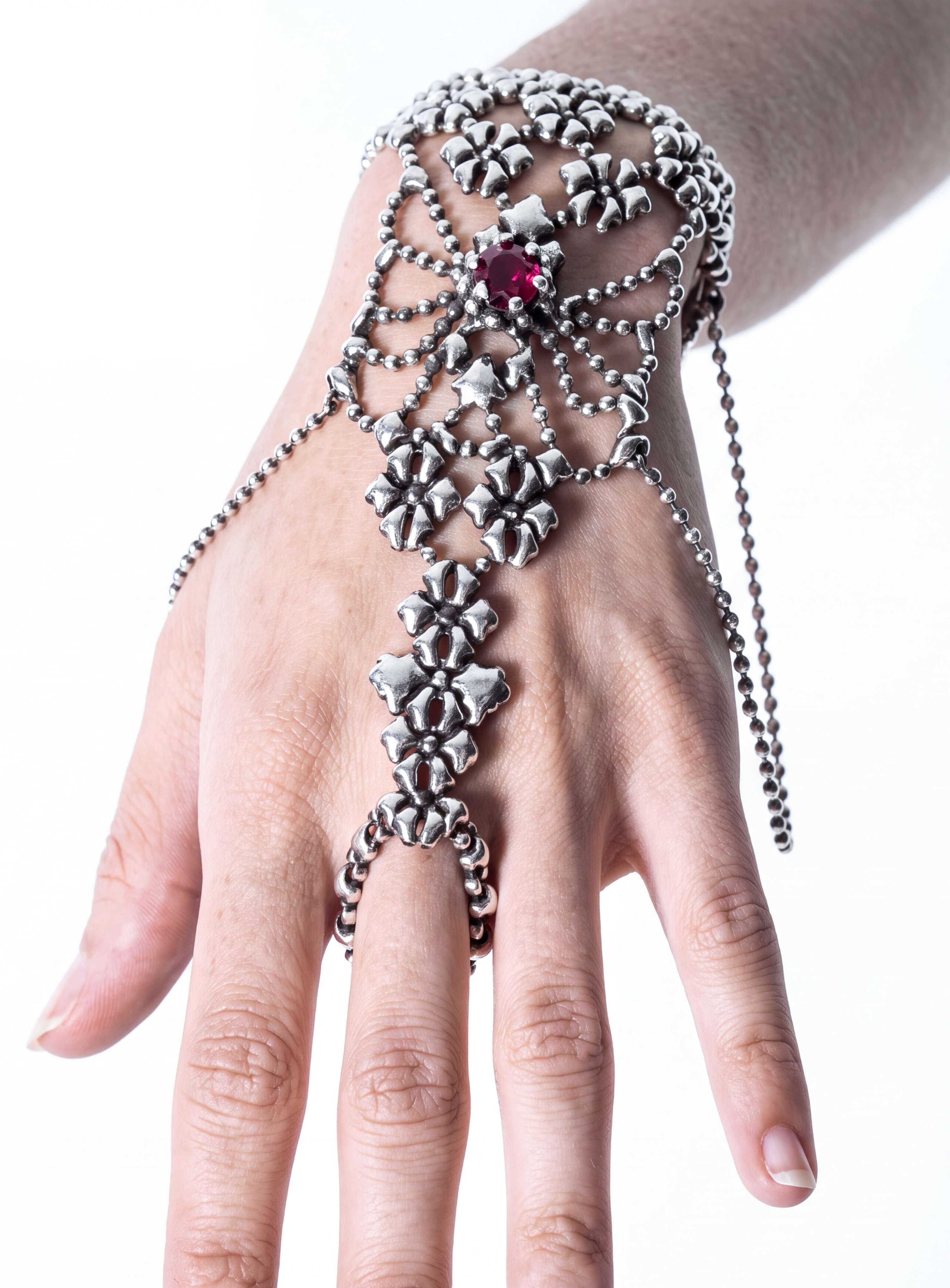 SG Liquid Metal RTB19-AS Antique Silver Bracelet with Swarovski Crystals by Sergio Gutierrez