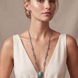 SG Liquid Metal RTN10-AS TUQ – Antique Silver Finish and Turquoise Chain/Necklace by Sergio Gutierrez