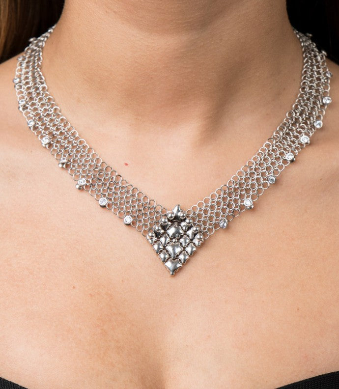 SG Liquid Metal CMNECK1Z-N (Chrome Finish) Necklace by Sergio Gutierrez