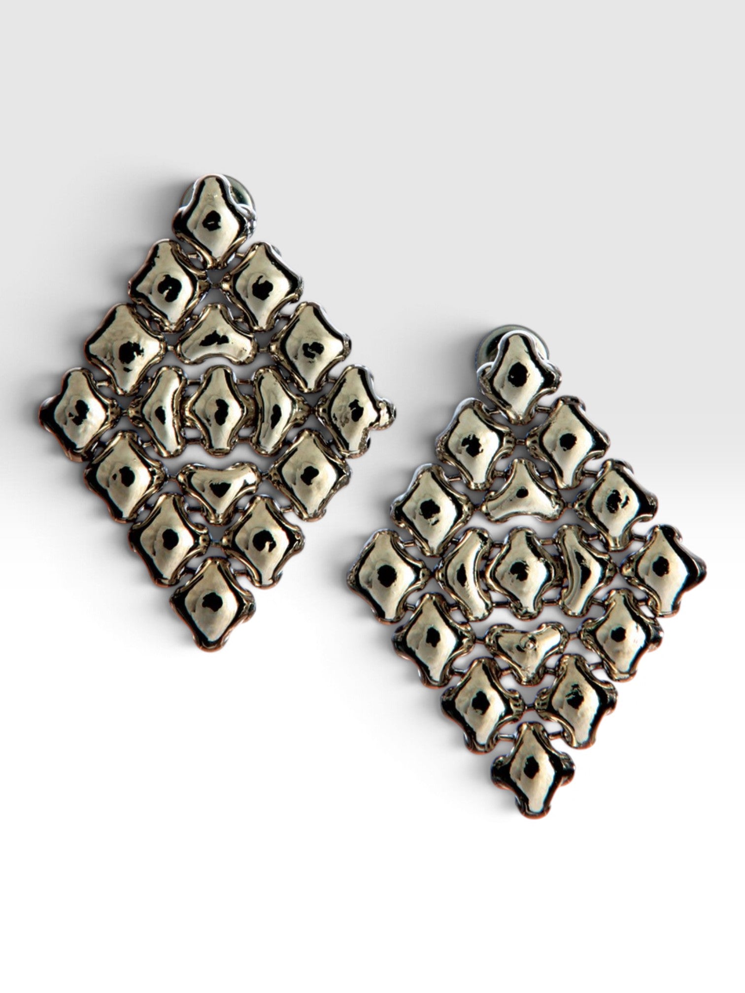 SG Liquid Metal E15 - AS Antique Silver Finish Earrings by Sergio Gutierrez