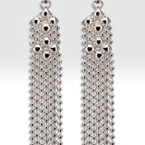 SG Liquid Metal E31 - AS Antique Silver Finish Earrings (Tiny delicate ball chain) by Sergio Gutierrez