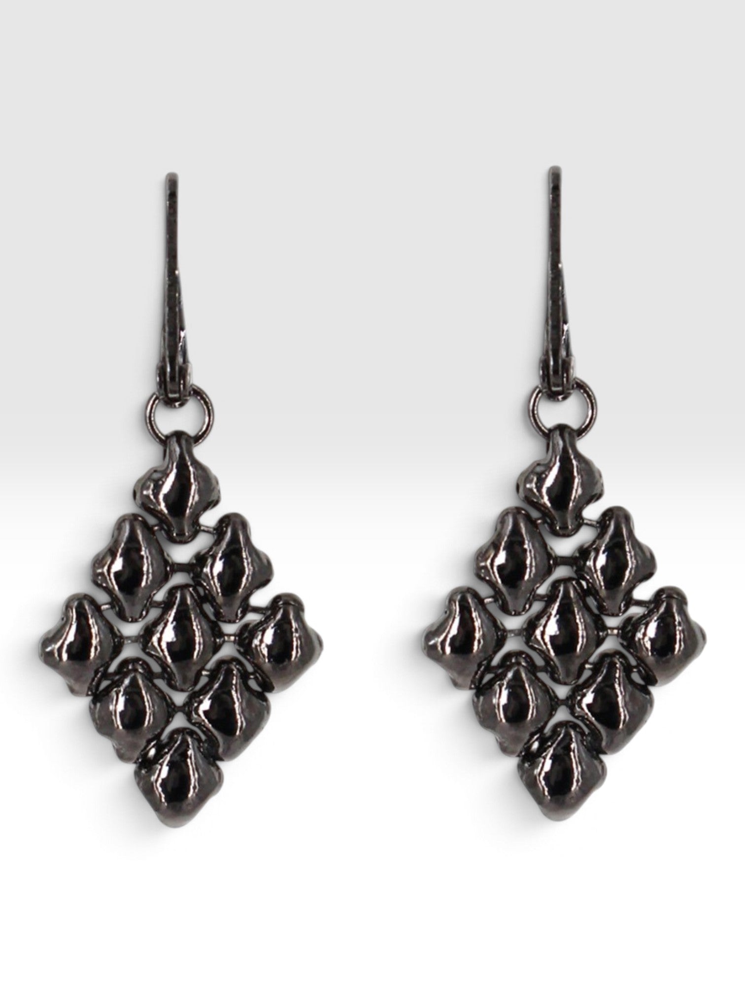SG Liquid Metal E11-BLK Black Chrome Finish Earrings by Sergio Gutierrez