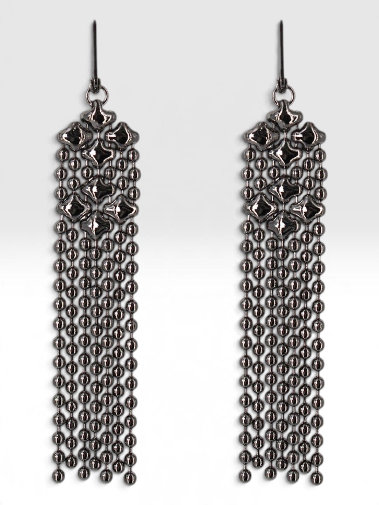 SG Liquid Metal E14-BLK Black Chrome Finish Earrings by Sergio Gutierrez
