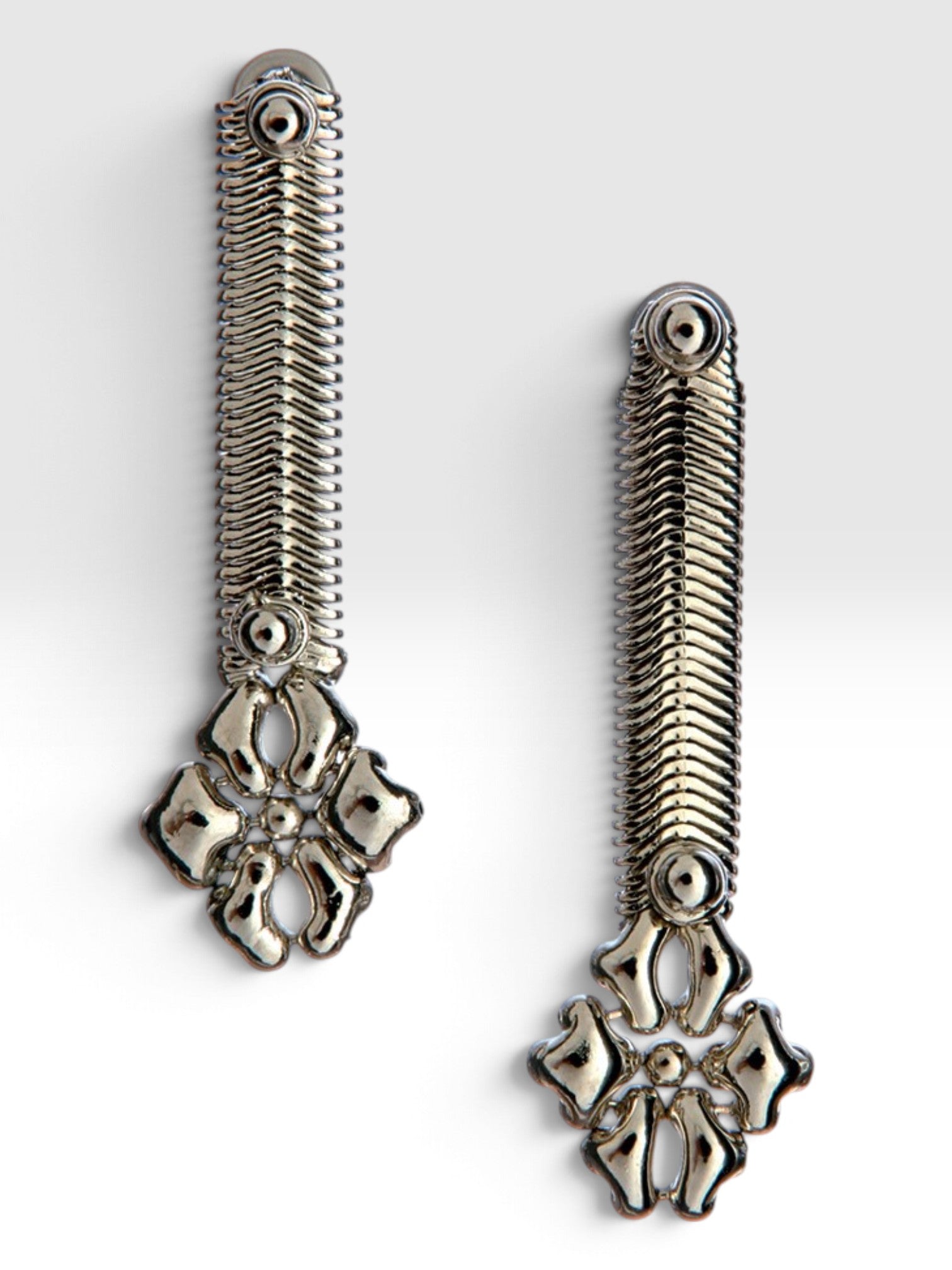 SG Liquid Metal SNE3 - AS Antique Silver Finish Earrings by Sergio Gutierrez