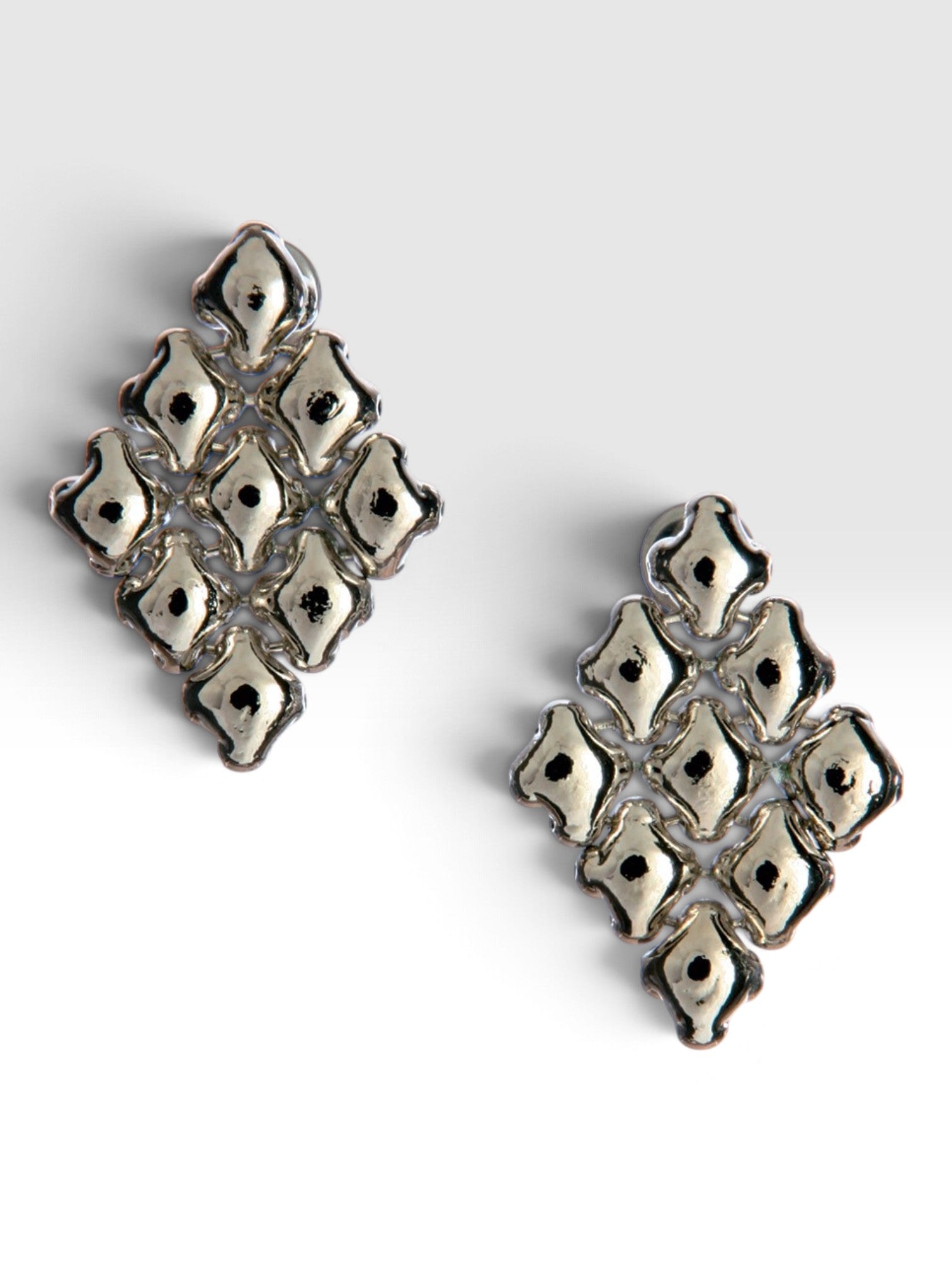 SG Liquid Metal E11 - AS Antique Silver Finish Earrings by Sergio Gutierrez