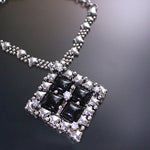 SG Liquid Metal PR N1-AS – Antique Silver Finish and Onyx Necklace by Sergio Gutierrez