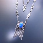 SG Liquid Metal RTN10-AS LAPIS – Antique Silver and Lapis Lazuli Stone Necklace by Sergio Gutierrez