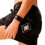 SG Liquid Metal 301 Black Polish Denim Mini Skirt by Sergio Gutierrez