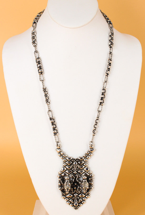 SG Liquid Metal LEN 3917 – Antique silver finish necklace by Sergio Gutierrez