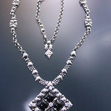 SG Liquid Metal PR N1-AS – Antique Silver Finish and Onyx Necklace by Sergio Gutierrez