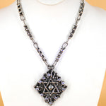 SG Liquid Metal LEN 3411 – Antique silver finish “Star of David “necklace