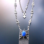 SG Liquid Metal RTN10-AS LAPIS – Antique Silver and Lapis Lazuli Stone Necklace by Sergio Gutierrez