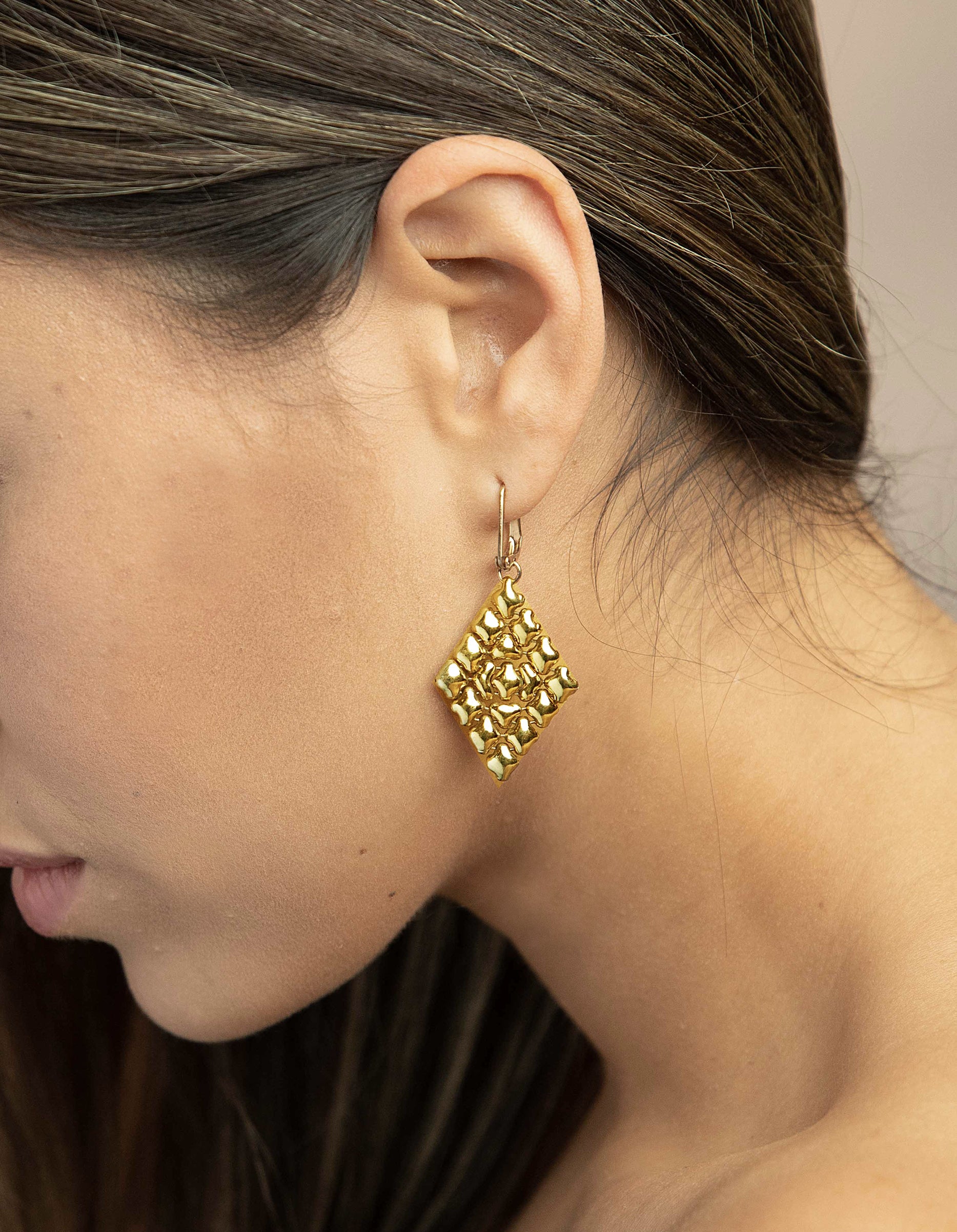 SG Liquid Metal E15-AG Antique Gold Finish EARRINGS by Sergio Gutierrez