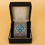 SG Liquid Metal PRB1-AS TUQ – Antique Silver Finish and Turquoise Bracelet by Sergio Gutierrez