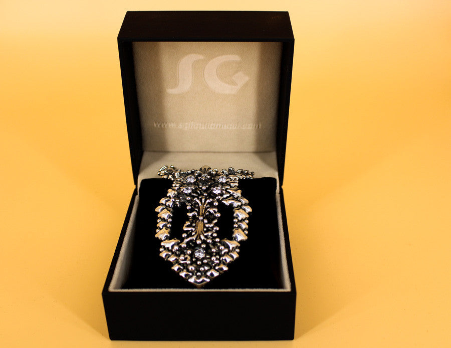 SG Liquid Metal LEN 3982 – Antique silver finish necklace by Sergio Gutierrez