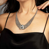 SG Liquid Metal ICN3-N Chrome Finish Necklace by Sergio Gutierrez