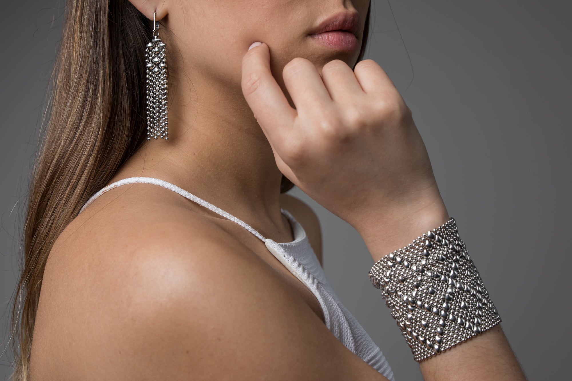 SG Liquid Metal B26-AS Antique Silver Bracelet by Sergio Gutierrez