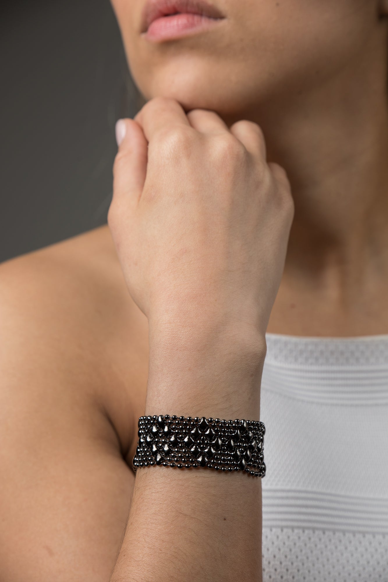 SG Liquid Metal Bracelet by Sergio Gutierrez B4-BLK Black Chrome Finish Bracelet
