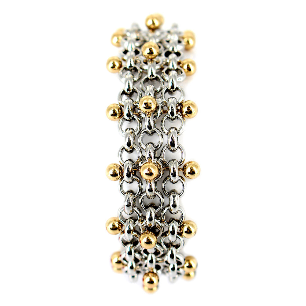 SG Liquid Metal Bracelet by Sergio Gutierrez BX1-N Chrome and Gold Finish Bracelet